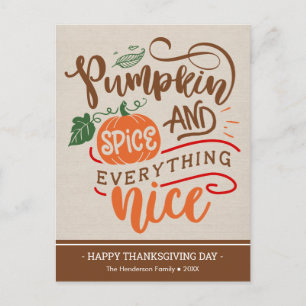 La carte de Thanksgiving Citrouille Spice & Everyt