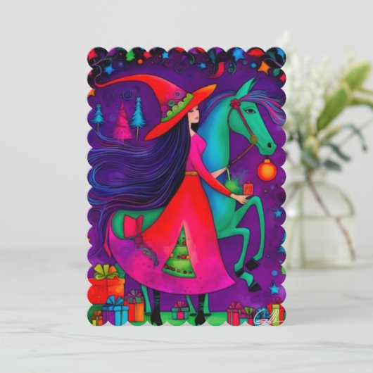 La carte de vacances 14 conceptions La sorcière de (Debout devant)