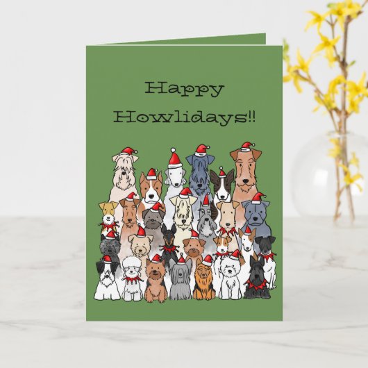 La carte de vacances de terriers (Fleur jaune)