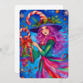 La carte de vacances design 4 La sorcière de Noël (Devant / Derrière)