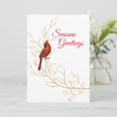 La carte de vacances plate du Cardinal de Noël (Debout devant)