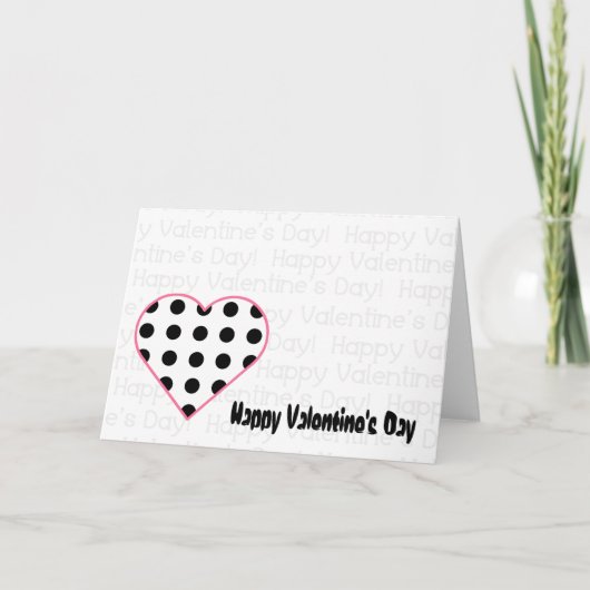 La carte de Valentine - coeur de point de polka (Devant)