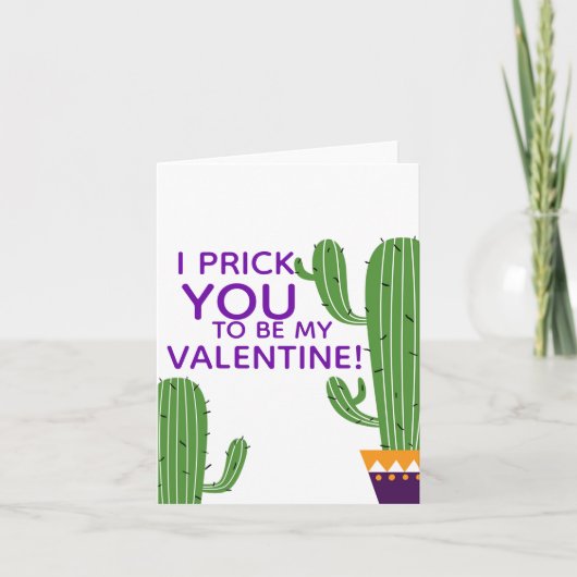 La carte de Valentine de cactus (Devant)