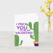 La carte de Valentine de cactus (Fleur jaune)