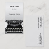 La carte de visite à la machine à écrire (Devant / Derrière)