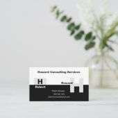 La carte de visite noire et blanche de base (Debout devant)