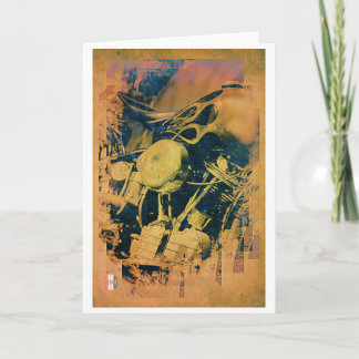 La carte de voeux artistique de moteur