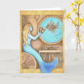 La carte de voeux de coeur de Steampunk (Fleur jaune)