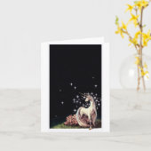 La carte de voeux de licorne (Fleur jaune)