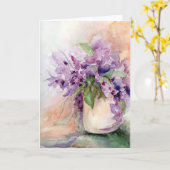 La carte de voeux de pot de lavande (Fleur jaune)