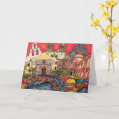 La carte de voeux de San Antonio de missions (Fleur jaune)