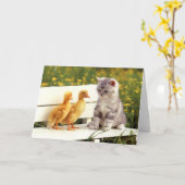 La carte de voeux de vilain petit canard (Fleur jaune)