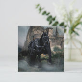 La carte de vœux du cheval médiéval (Debout devant)