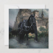 La carte de vœux du cheval médiéval (Devant)