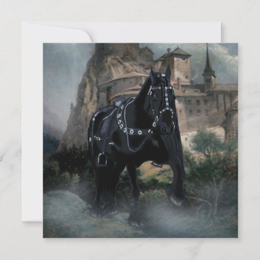 La carte de vœux du cheval médiéval (Devant)