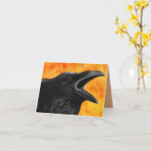 La carte de vœux du corbeau (Fleur jaune)