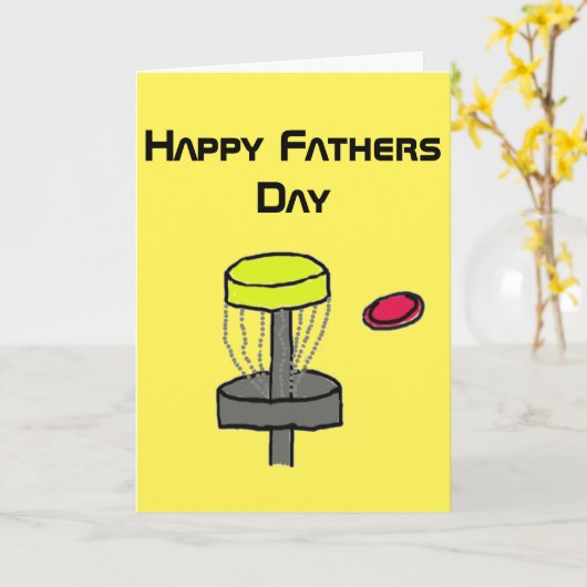 La carte de voeux heureuse de golf de disque de (Fleur jaune)