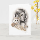 La carte de voeux pour les filles des Chouettes (Fleur jaune)