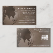 La carte d'entreprise asiatique du monde ajoutent (Devant / Derrière)