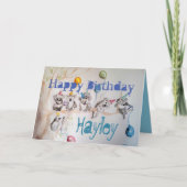 La carte des filles d'aquarelle de la fête d'anniv (Devant)