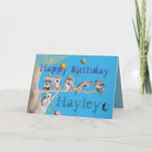 La carte des filles d'aquarelle de la fête d'anniv (Devant)