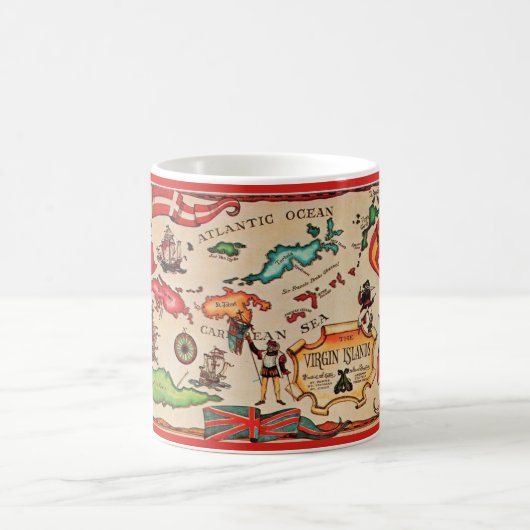 La carte des îles Vierges Mug (Centre)