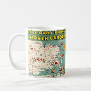La carte des Outer Banks sur un mug