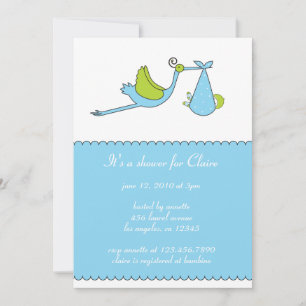 La carte d'invitation Baby shower Stork Boy