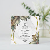La carte d'invitation carrée Save the Date de la W (Debout devant)