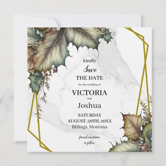 La carte d'invitation carrée Save the Date de la W (Devant)