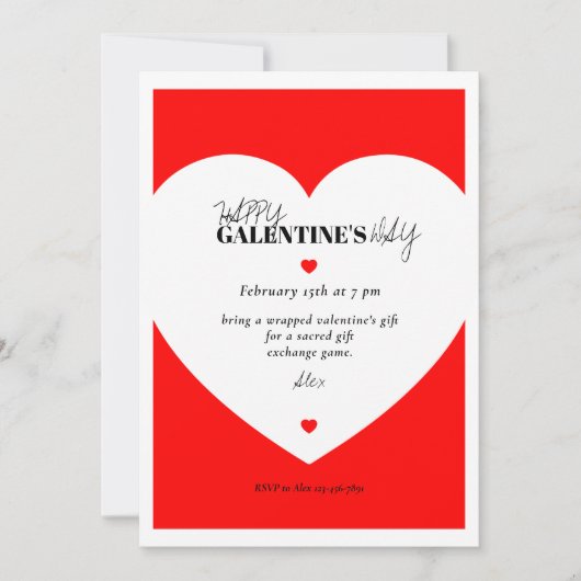 La carte d'invitation de Galentine minimaliste (Devant)