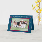 La carte drôle w/Basset de "fête des pères" traque (Fleur jaune)