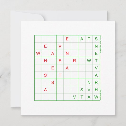 La Carte du Christ Sudoku (Devant)