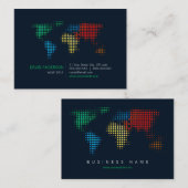 La carte du monde pointille le carte de visite (Devant / Derrière)