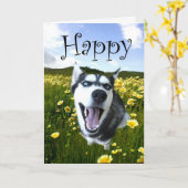 La carte enrouée la plus mignonne de joyeux (Fleur jaune)