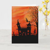 La carte hantée de Halloween de Chambre de (Fleur jaune)