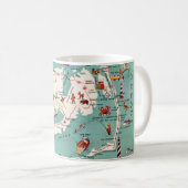 La carte illustrée des Outer Banks sur un mug (Devant droit)