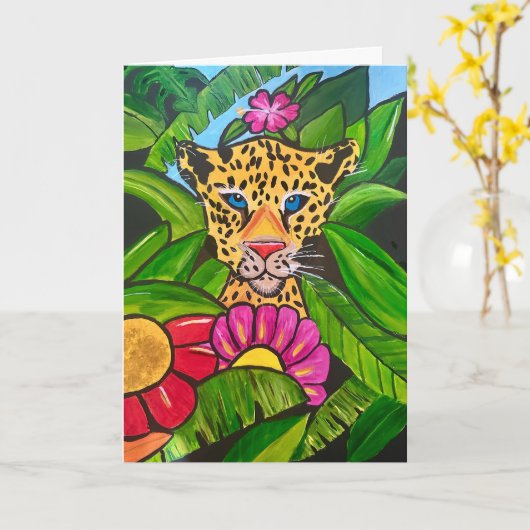 La carte Jaguar vierge (Fleur jaune)