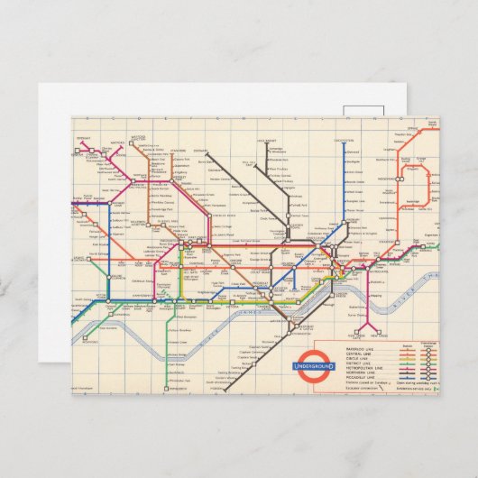 La carte métro de Londres (Devant / Derrière)
