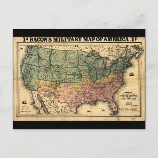 La carte militaire des États-Unis de Bacon (1862) (Devant)