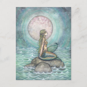 La carte postale d'art de fantaisie de la sirène d