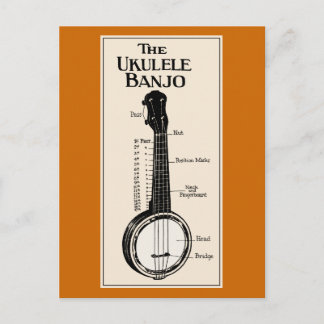 La carte postale de banjo d'ukulélé