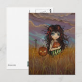La carte postale de la fée d'Halloween (Devant / Derrière)