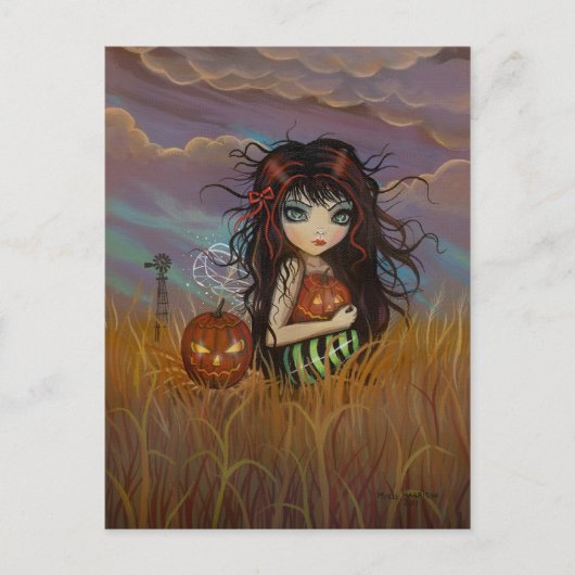 La carte postale de la fée d'Halloween (Devant)