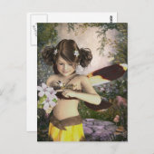 La carte postale de la fée et la libellule (Devant / Derrière)