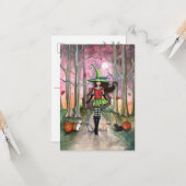 La carte postale de la promenade des chats Hallowe (Devant/Arrière en situation)