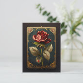 La carte postale de la rose (Debout devant)