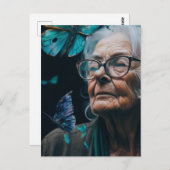 La carte postale de la vieille femme avec des papi (Devant / Derrière)