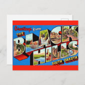 La carte postale de salutations de Black Hills (Devant / Derrière)