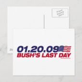 La carte postale Dernière journée de Bush (Devant / Derrière)